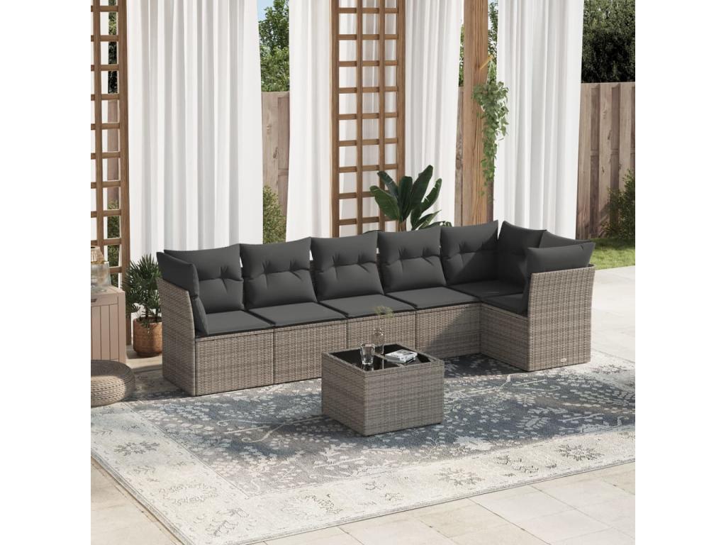 Gray Woven Resin Wicker Outdoor Furniture Set - dlz1766568798835