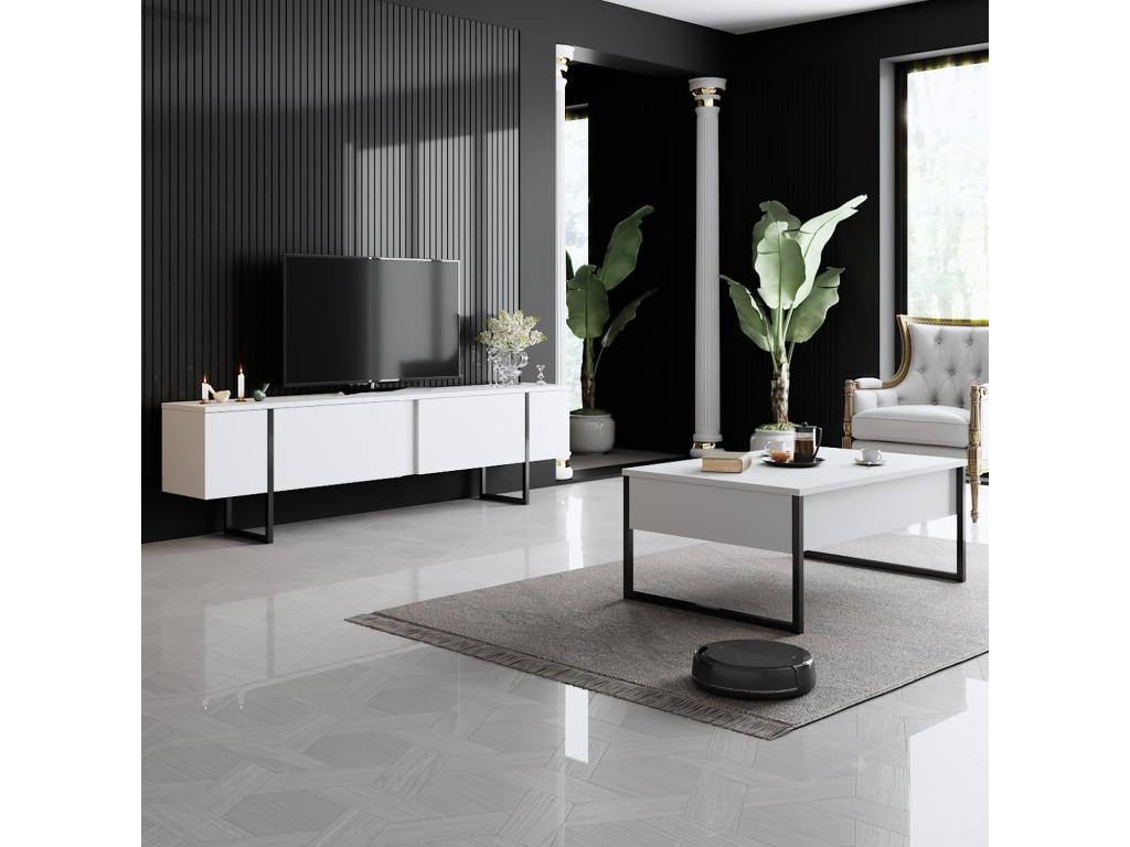 White Metal TV Stand