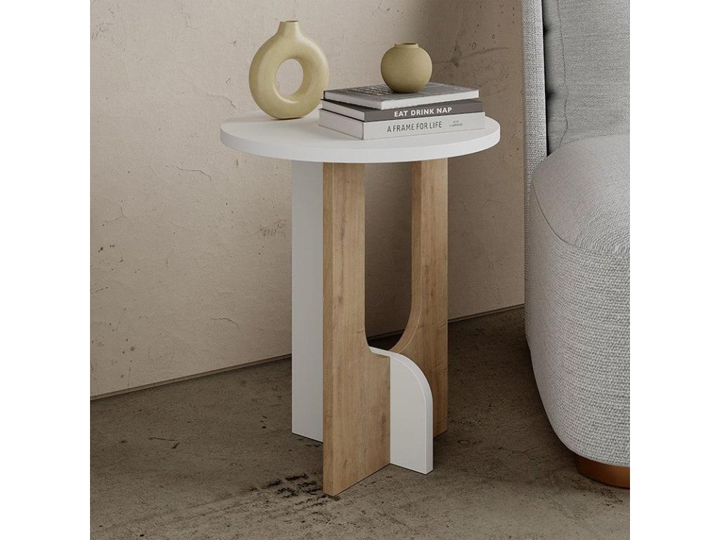 White Side Table, 40 x 47 cm