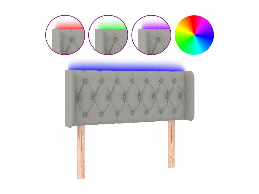 Gray Fabric Bed, 103 x 16 x 78 cm