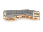 Gray Pine Wood Outdoor Furniture Set