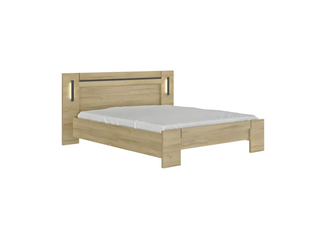 Natural Oak Wood Bed, 140 x 190 cm