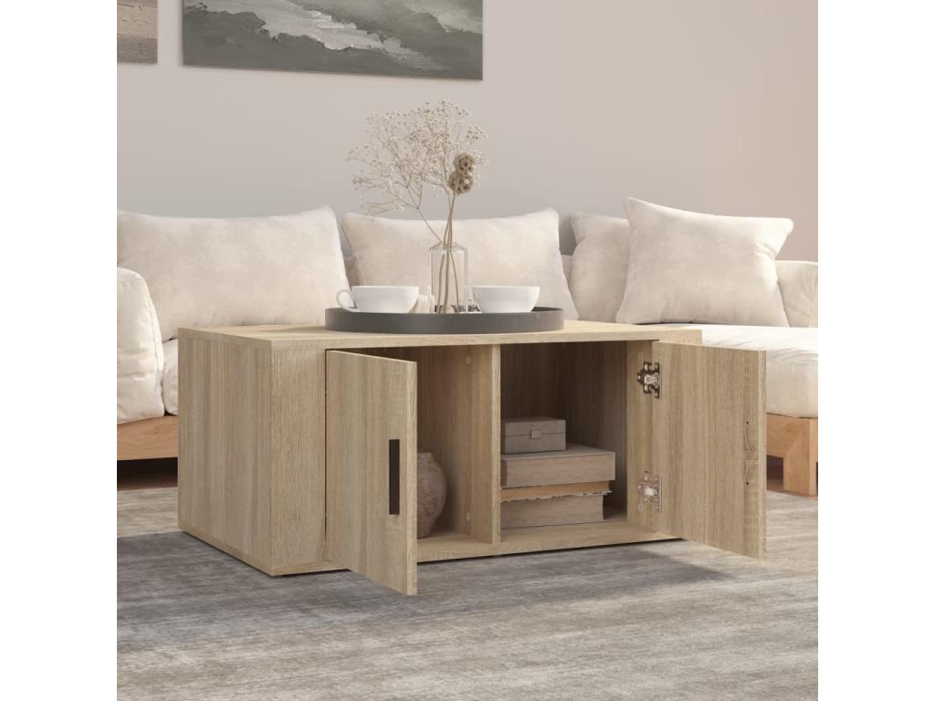 Brown Engineered Wood Coffee Table, 80 x 50 x 36 cm