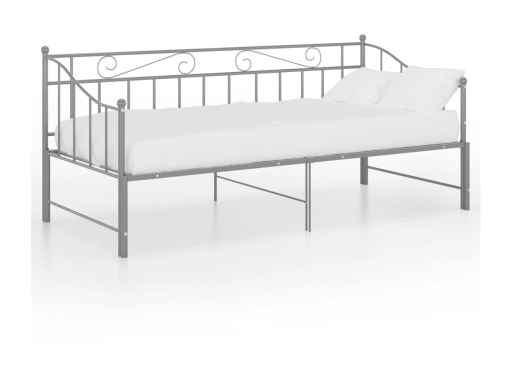 Gray Metal Bed, 90 x 200 cm
