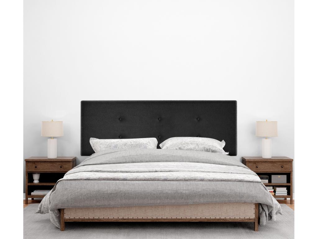 Black Fabric Bed, 160 x 105 cm