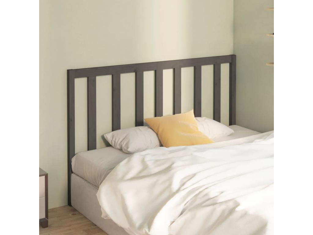 Gray Solid Wood Bed, 166 x 4 x 100 cm