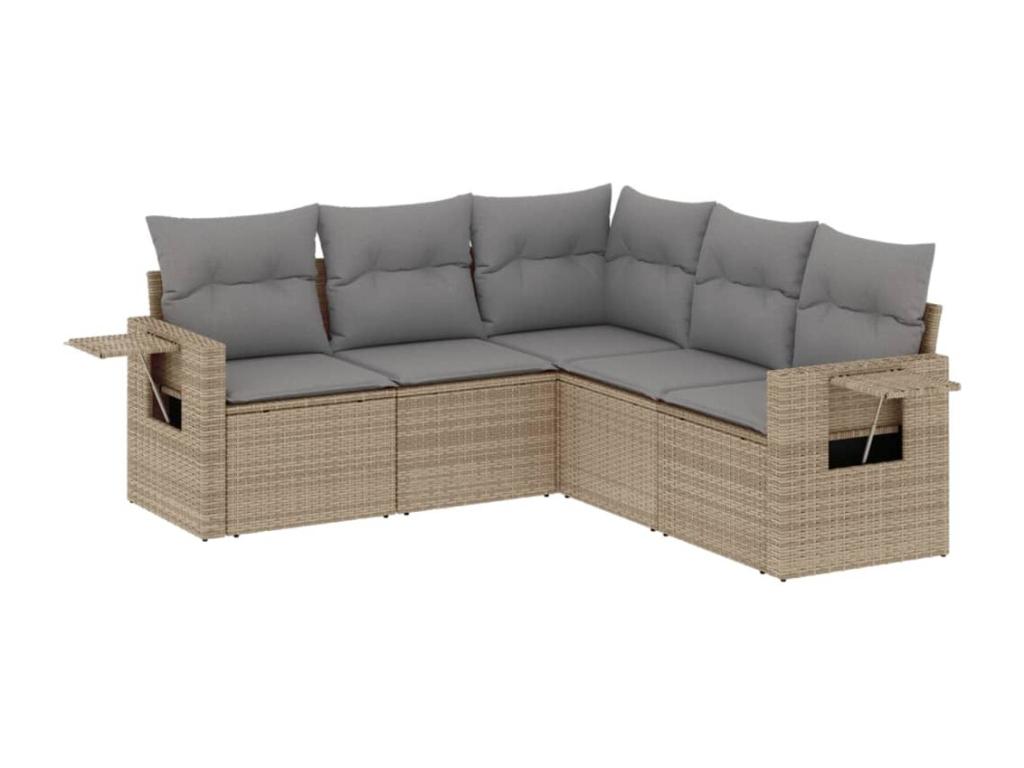 Beige Woven Resin Wicker Outdoor Furniture Set - dlz1766569191548