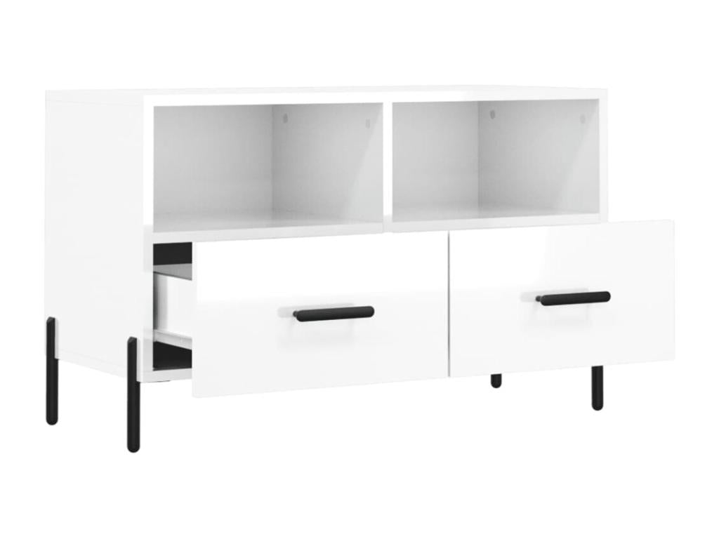 White Engineered Wood TV Stand, 80 x 36 x 50 cm