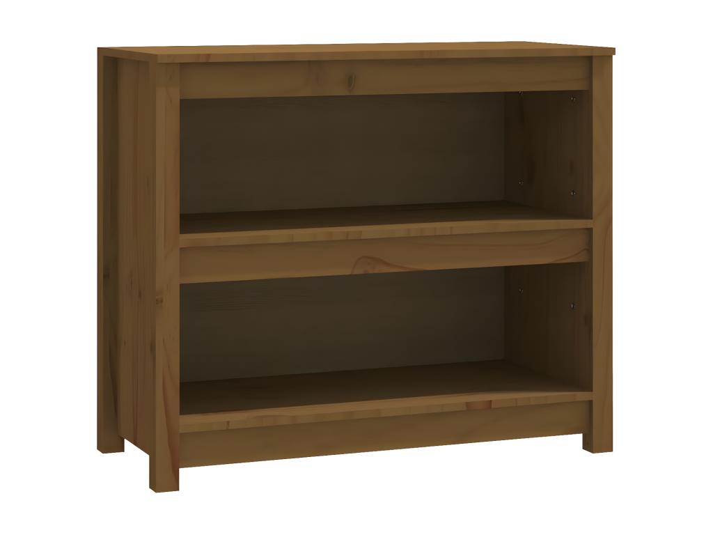 Brown Pine Wood Bookcase, 80 x 35 x 68 cm