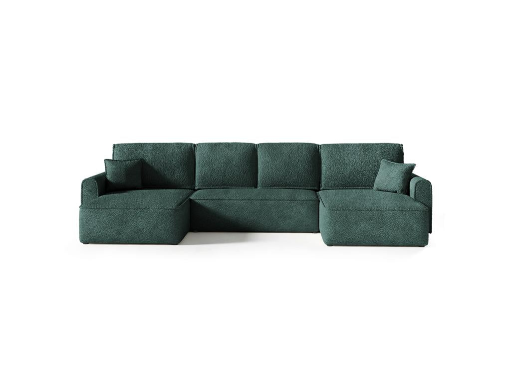 Green Boucle Fabric Sofa Bed