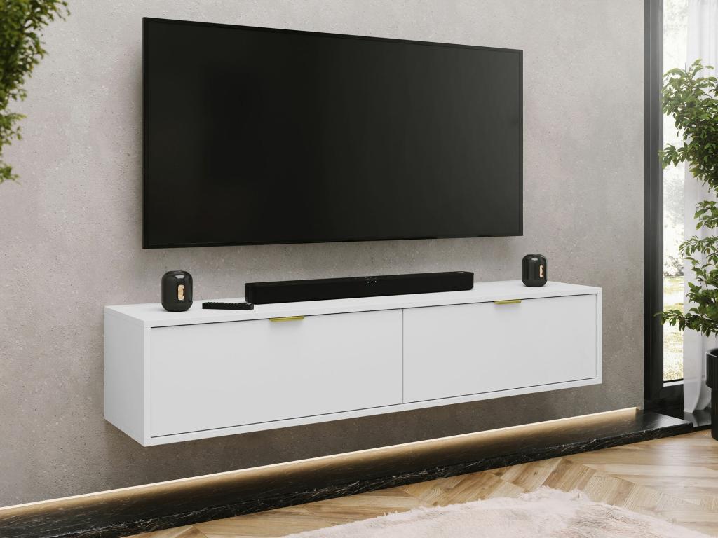 White TV Stand, 140 x 35 x 33 cm