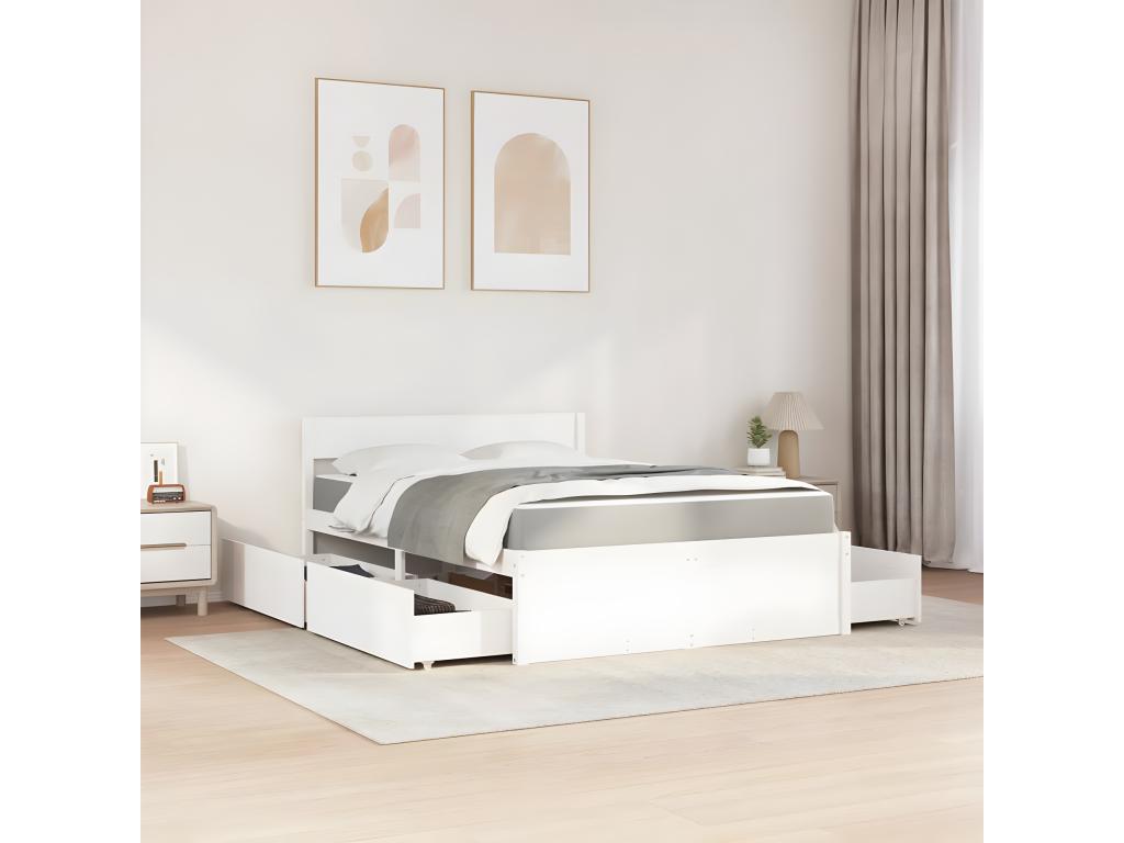 White Solid Wood Mattress, 140 x 190 cm