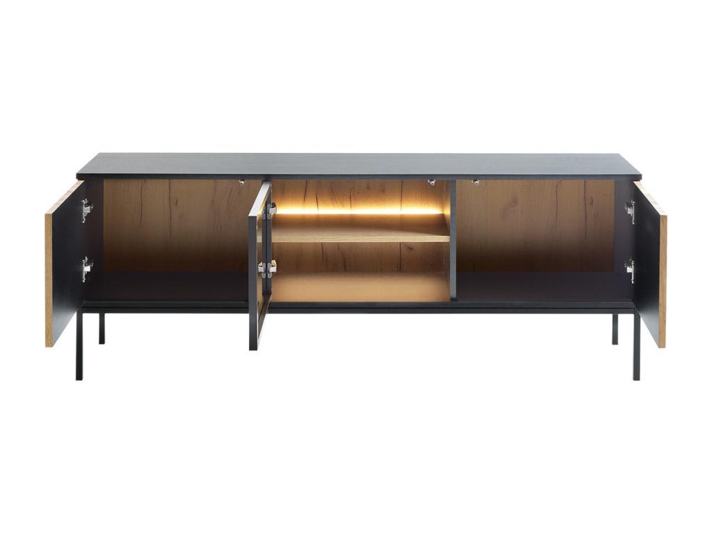 Brown Oak Wood TV Stand, 154 x 56 x 39 cm