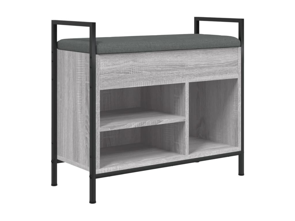 Gray Engineered Wood Bench, 65.5 x 32 x 57.5 cm