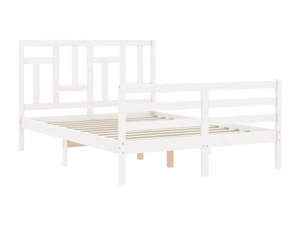 White Solid Wood Bed Frame, 120 x 200 cm