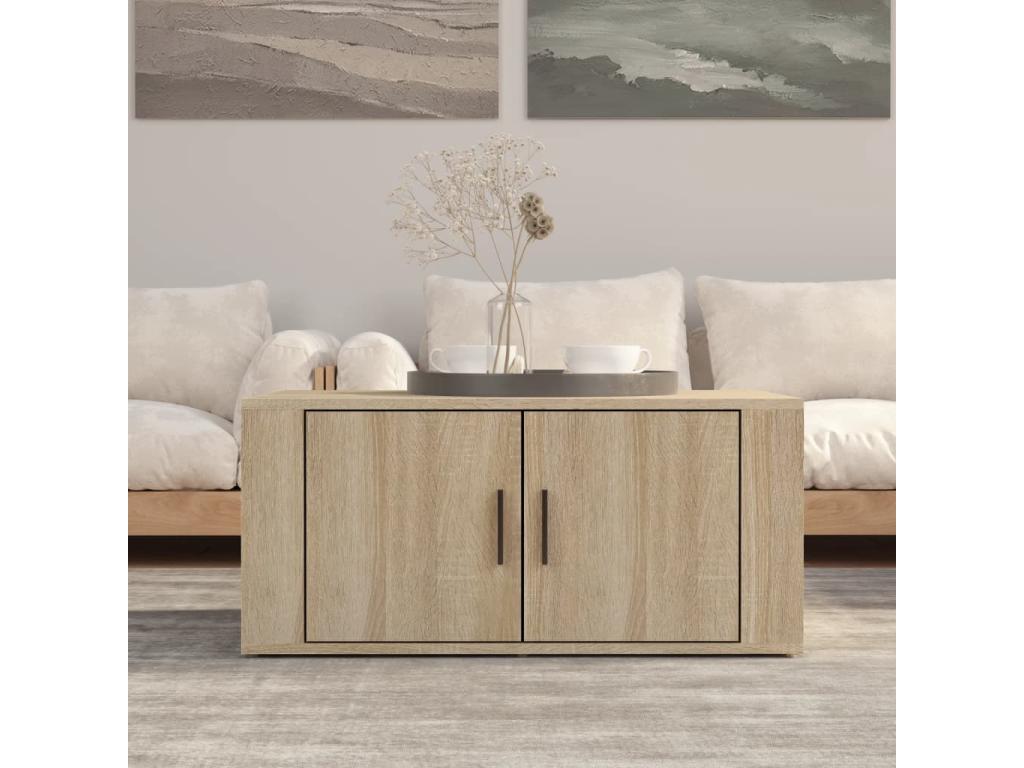 Brown Engineered Wood Coffee Table, 80 x 50 x 36 cm