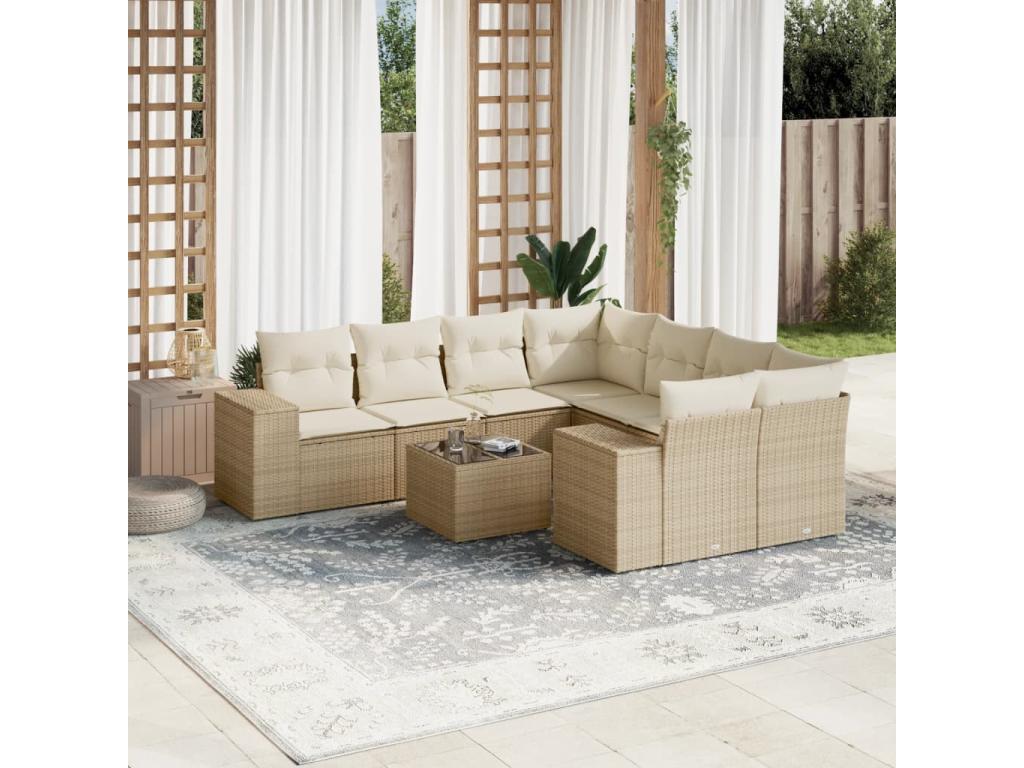 Beige Woven Resin Wicker Outdoor Furniture Set - dlz1766568779295