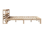 Brown Pine Wood Bed Frame, 135 x 190 cm