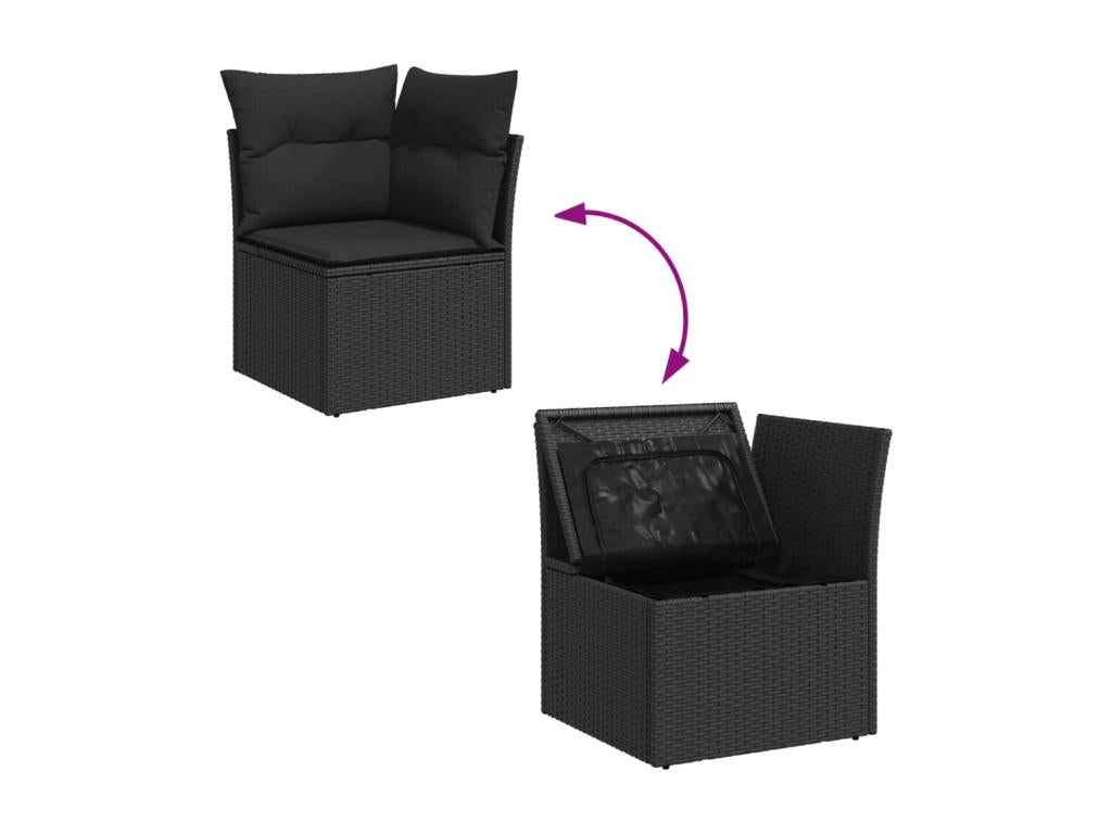 Black Woven Resin Wicker Outdoor Furniture Set - dlz1766568774685