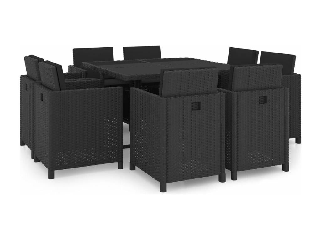 Black Woven Resin Wicker Outdoor Furniture Set - dlz1766569505779