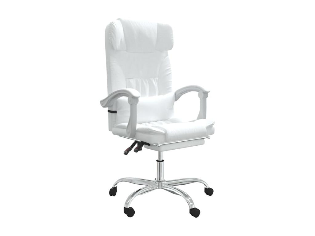 White Leather Accent Chair, 63 x 56 x 122 cm