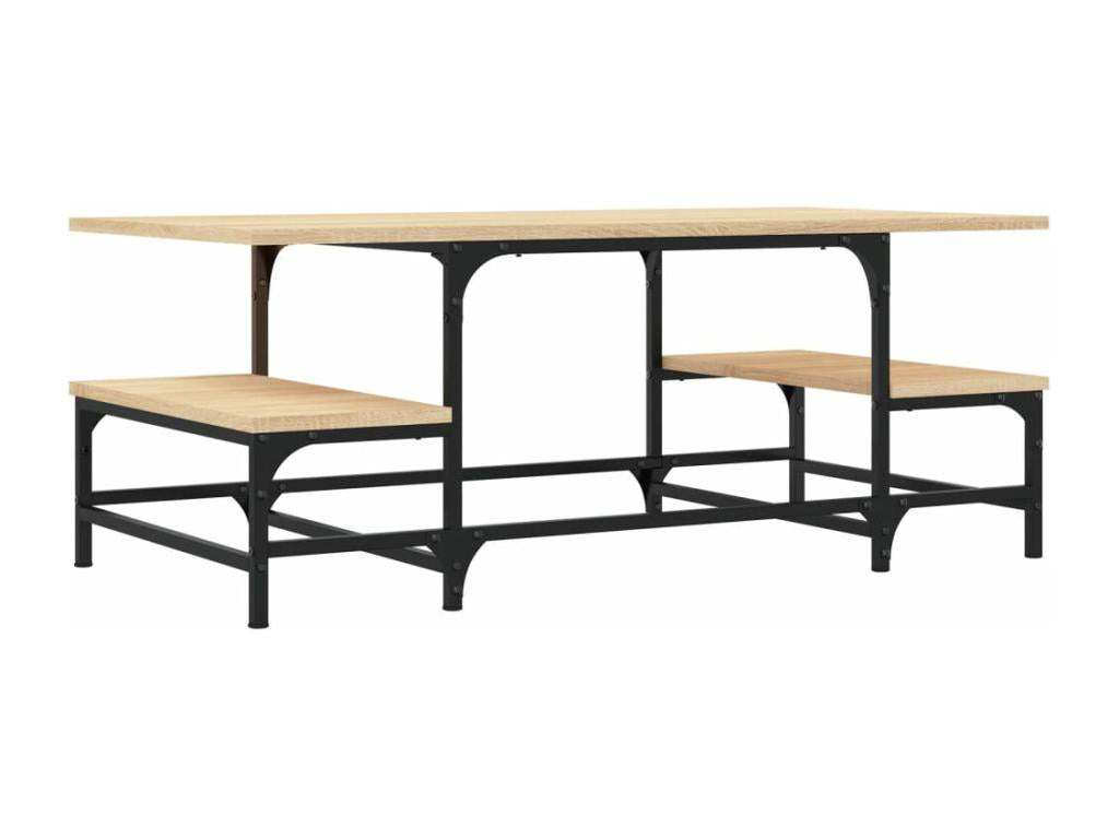 Natural Engineered Wood Coffee Table, 100 x 50.5 x 40 cm