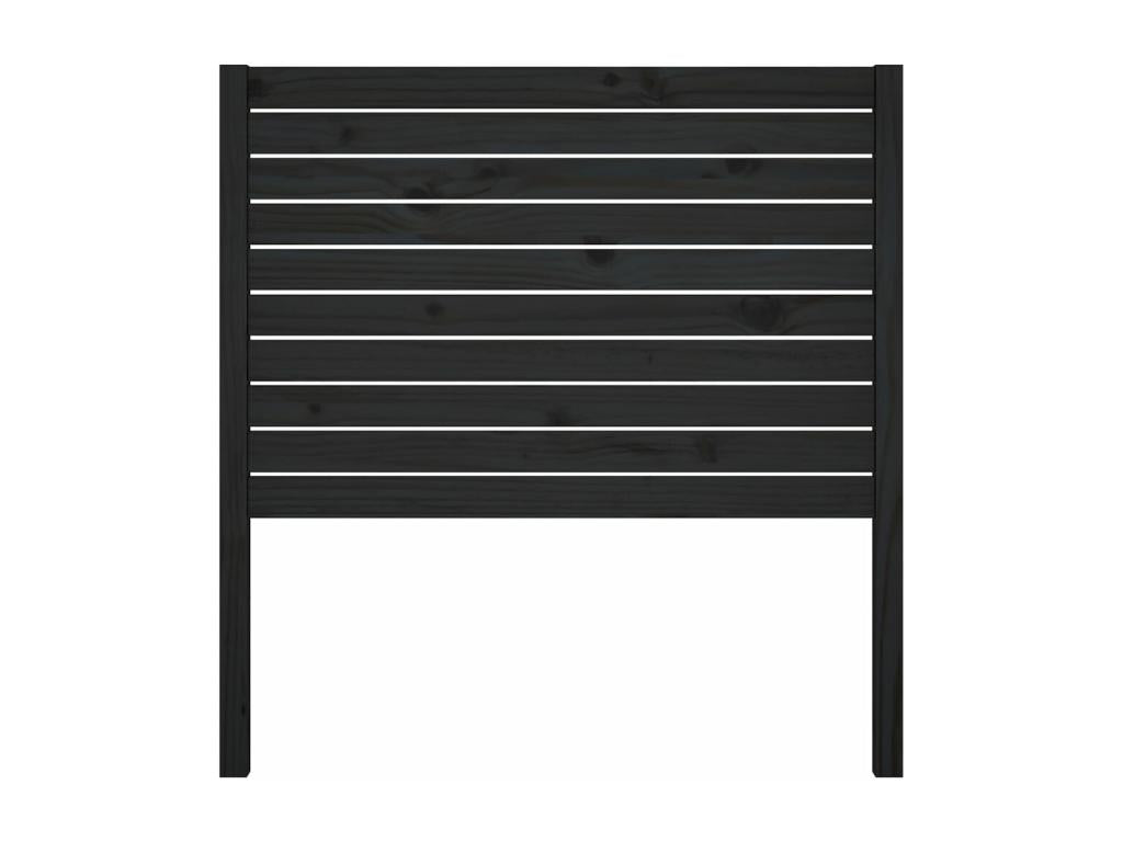 Black Solid Wood Bed, 96 x 4 x 100 cm