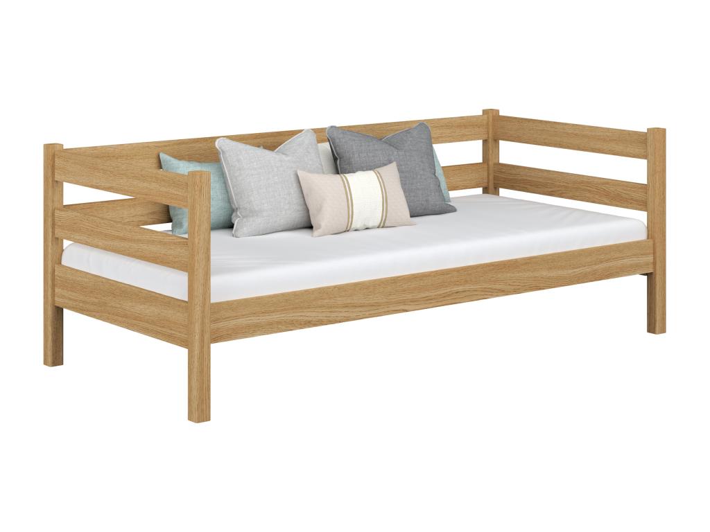 Natural Oak Wood Bed, 90 x 180 cm