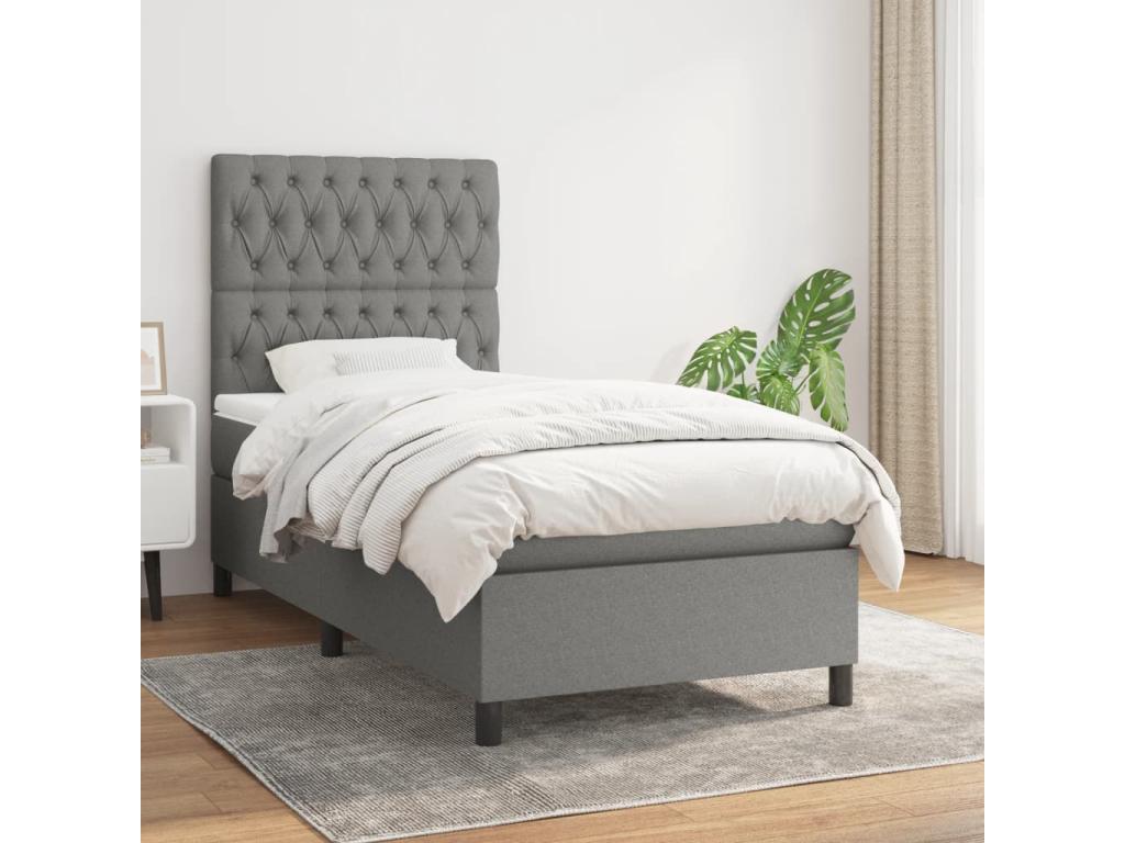Gray Fabric Mattress, 90 x 200 cm