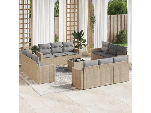Beige Woven Resin Wicker Outdoor Furniture Set - dlz1766569064269
