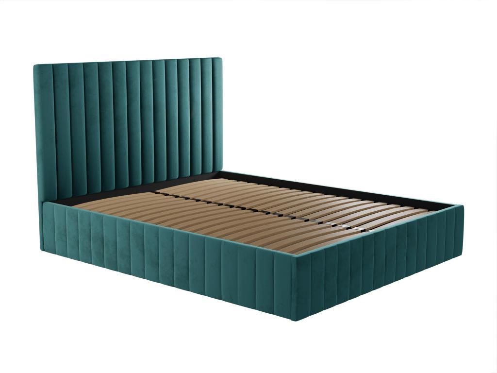 Blue Velvet Bed, 180 x 200 cm