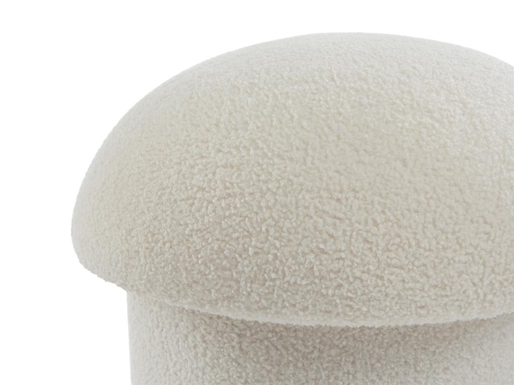 White Boucle Fabric Ottoman - dlz1766569352192
