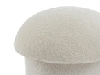 White Boucle Fabric Ottoman - dlz1766569352192