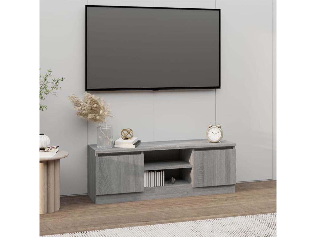 Gray TV Stand, 102 x 30 x 36 cm