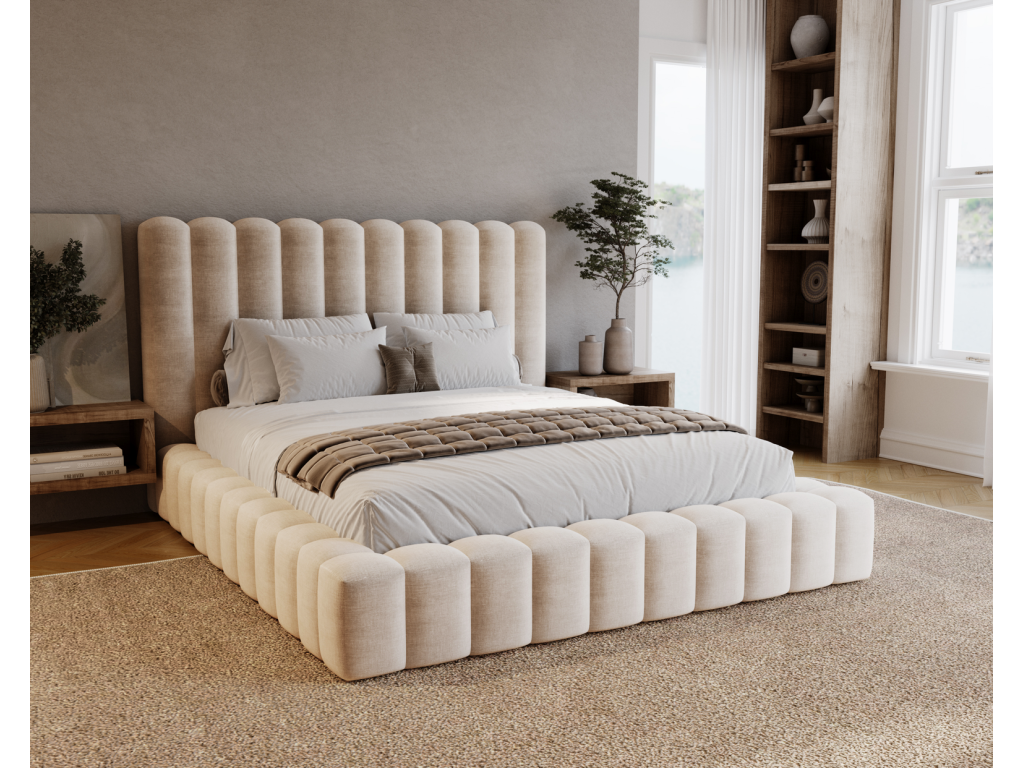 Beige Bed, 180 x 200 cm