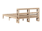 Brown Pine Wood Bed Frame, 135 x 190 cm