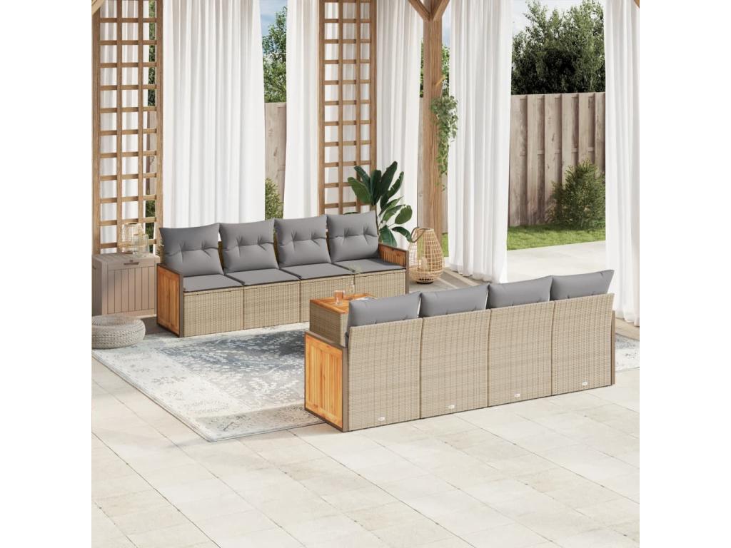 Beige Woven Resin Wicker Outdoor Furniture Set - dlz1766568792313