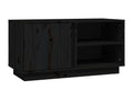 Black Pine Wood TV Stand, 80 x 35 x 40.5 cm