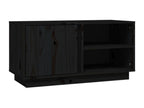Black Pine Wood TV Stand, 80 x 35 x 40.5 cm