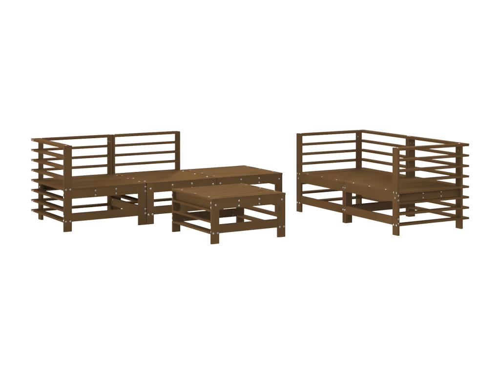 Brown Pine Wood Outdoor Furniture Set - dlz1766569402268