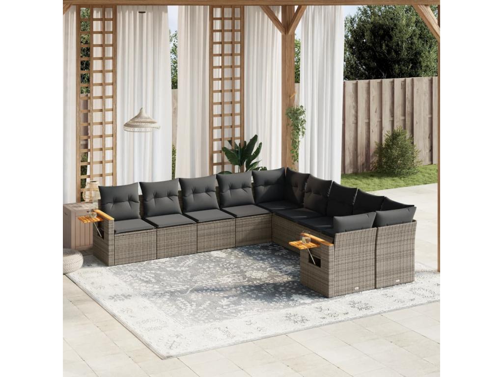 Gray Woven Resin Wicker Outdoor Furniture Set - dlz1766569302025