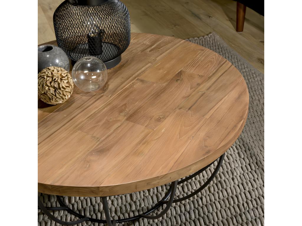 Brown Metal Coffee Table, 80 x 80 cm