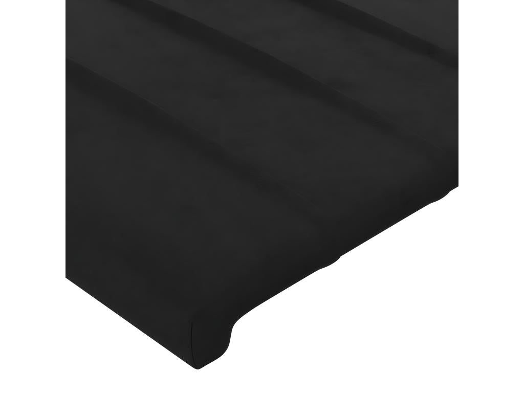 Black Velvet Bed, 163 x 23 x 118 cm