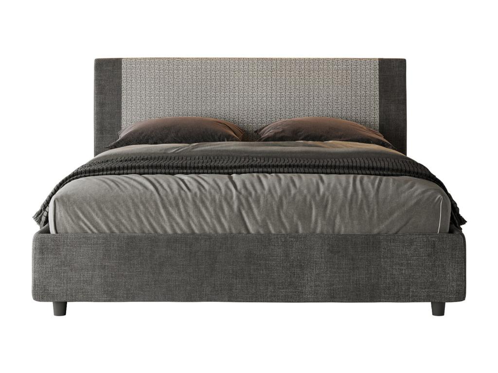 Gray Fabric Bed, 160 x 190 cm