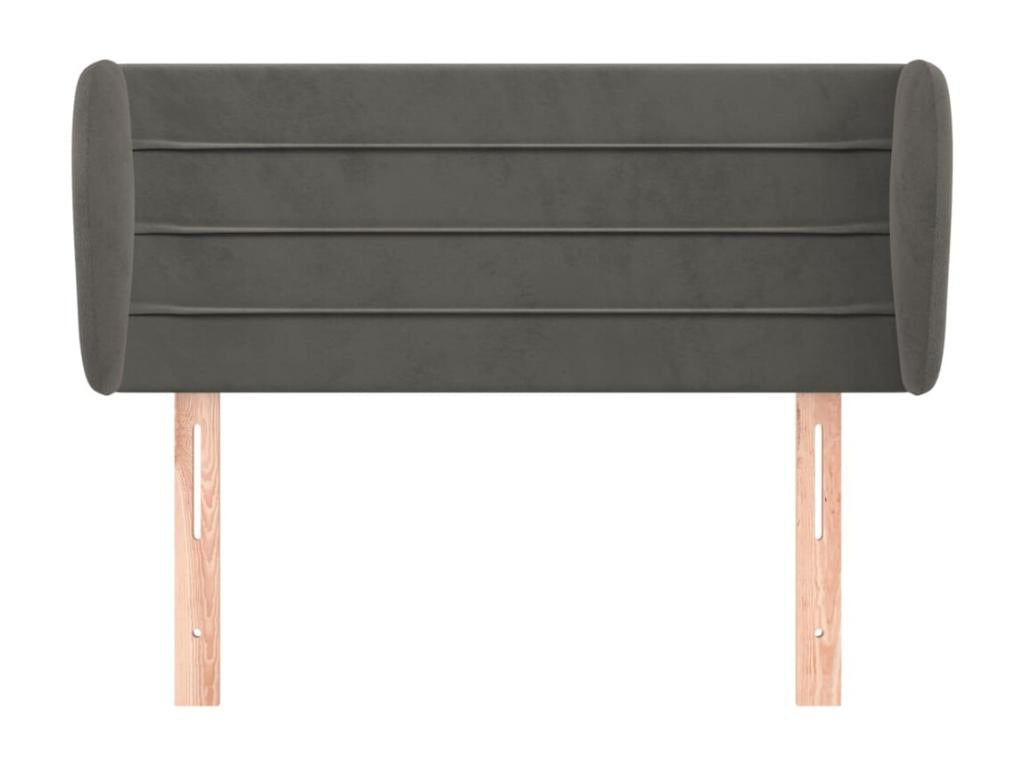 Gray Velvet Bed, 93 x 23 x 78 cm