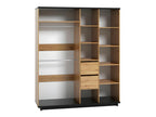 Brown Oak Wood Wardrobe, 215 x 180 x 60 cm