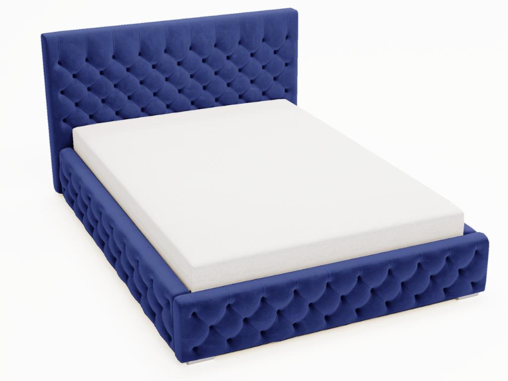 Blue Velvet Bed, 200 x 200 cm