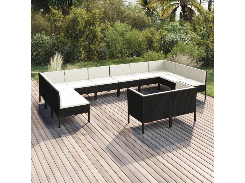 Black Woven Resin Wicker Outdoor Furniture Set - dlz1766569137536