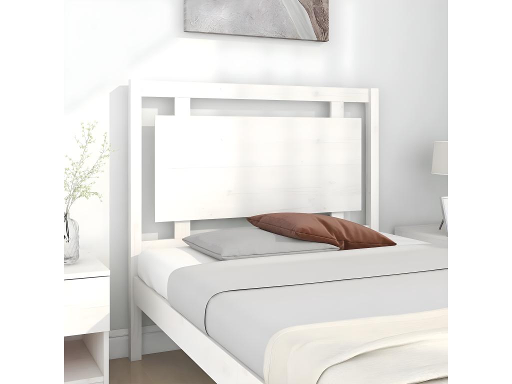 White Solid Wood Bed, 105.5 x 4 x 100 cm