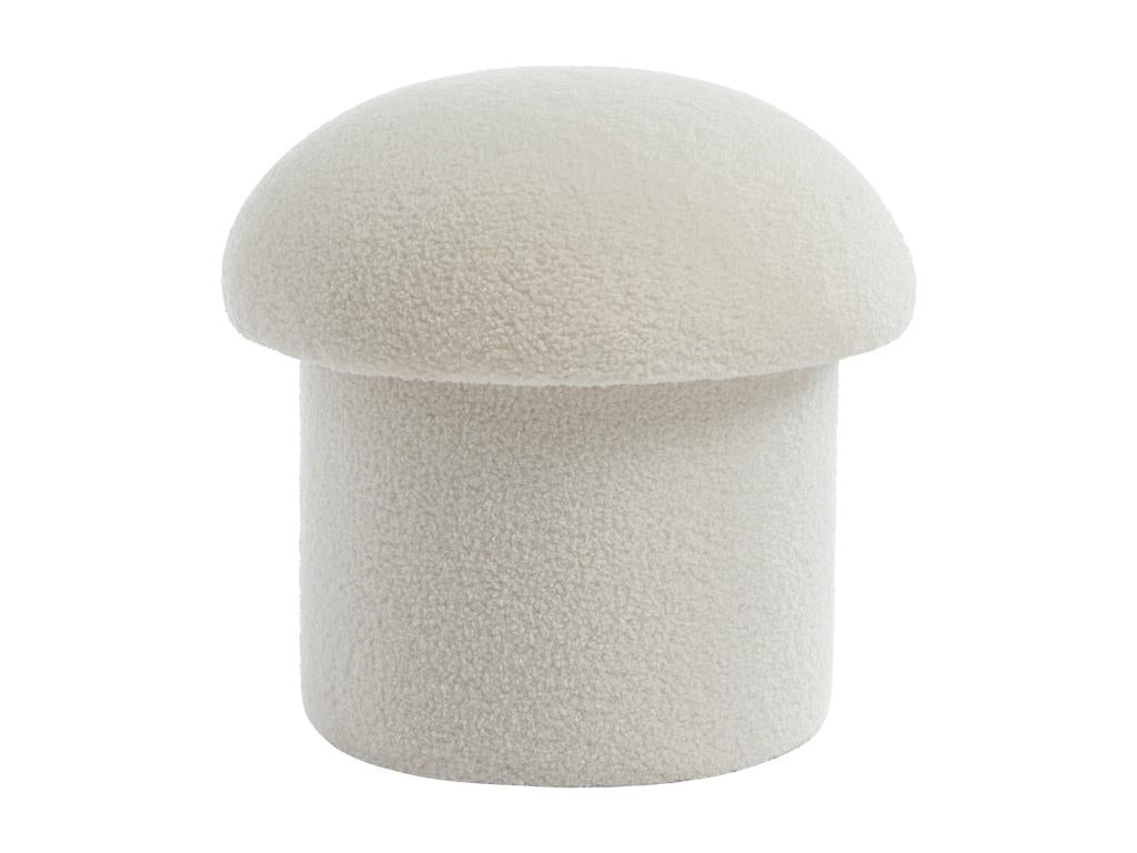 White Boucle Fabric Ottoman - dlz1766569352192